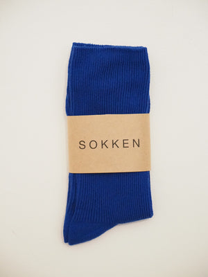 S O K K E N Ribbed socks - Indigo