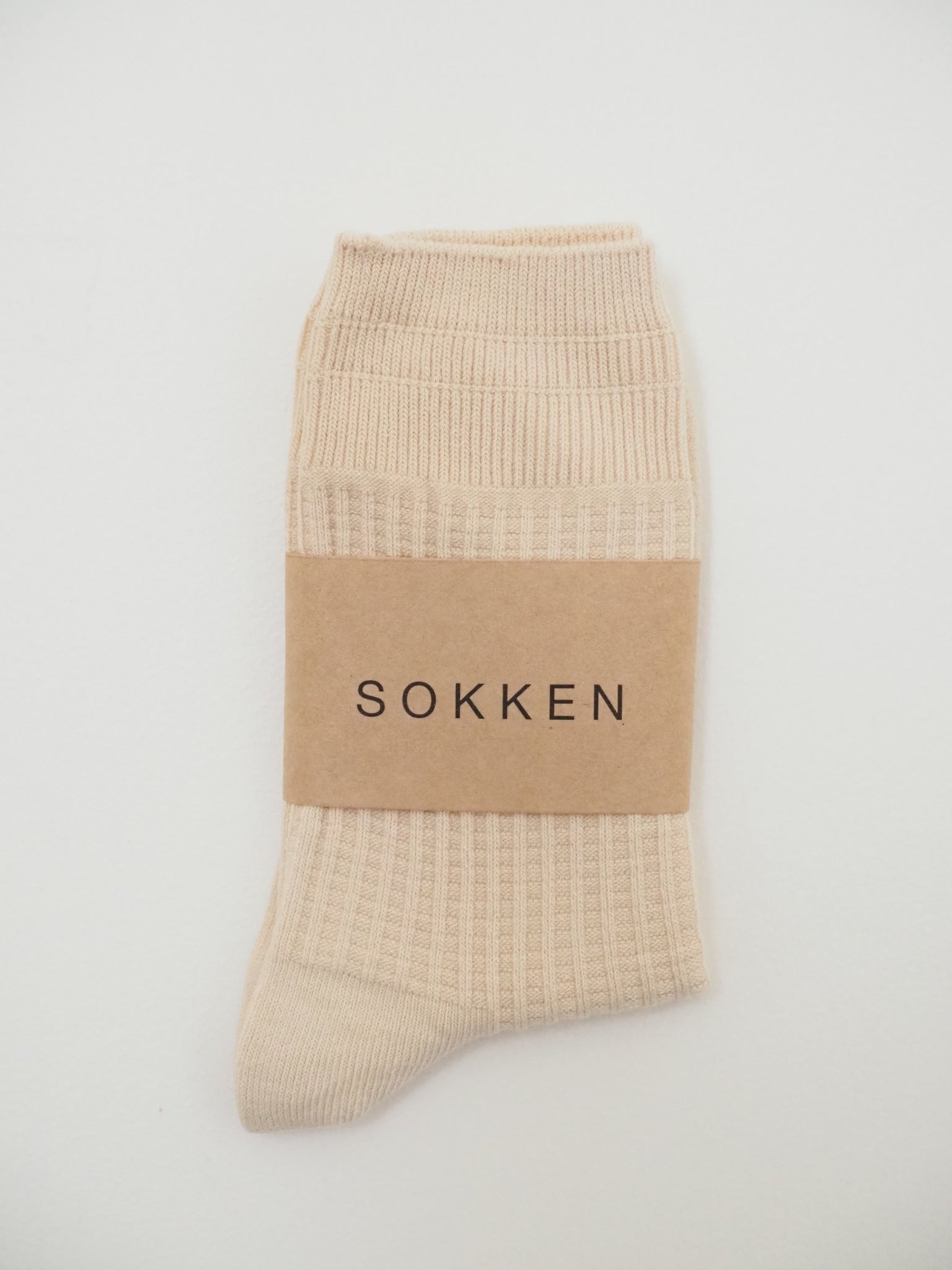 S O K K E N Waffle socks - Vanilla