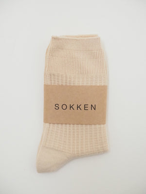 S O K K E N Waffle socks - Vanilla