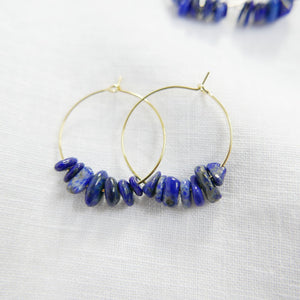 Goodheart gemstone hoops-lapis lazuli