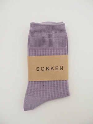 S O K K E N Waffle socks - Lilac