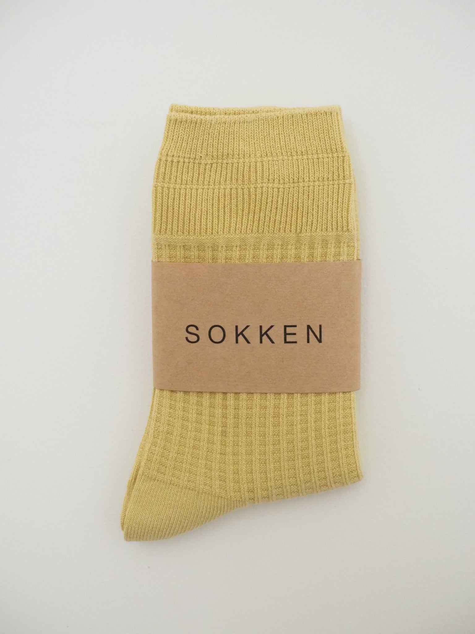 S O K K E N Waffle socks - Lemon