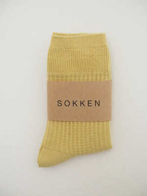 S O K K E N Waffle socks - Lemon