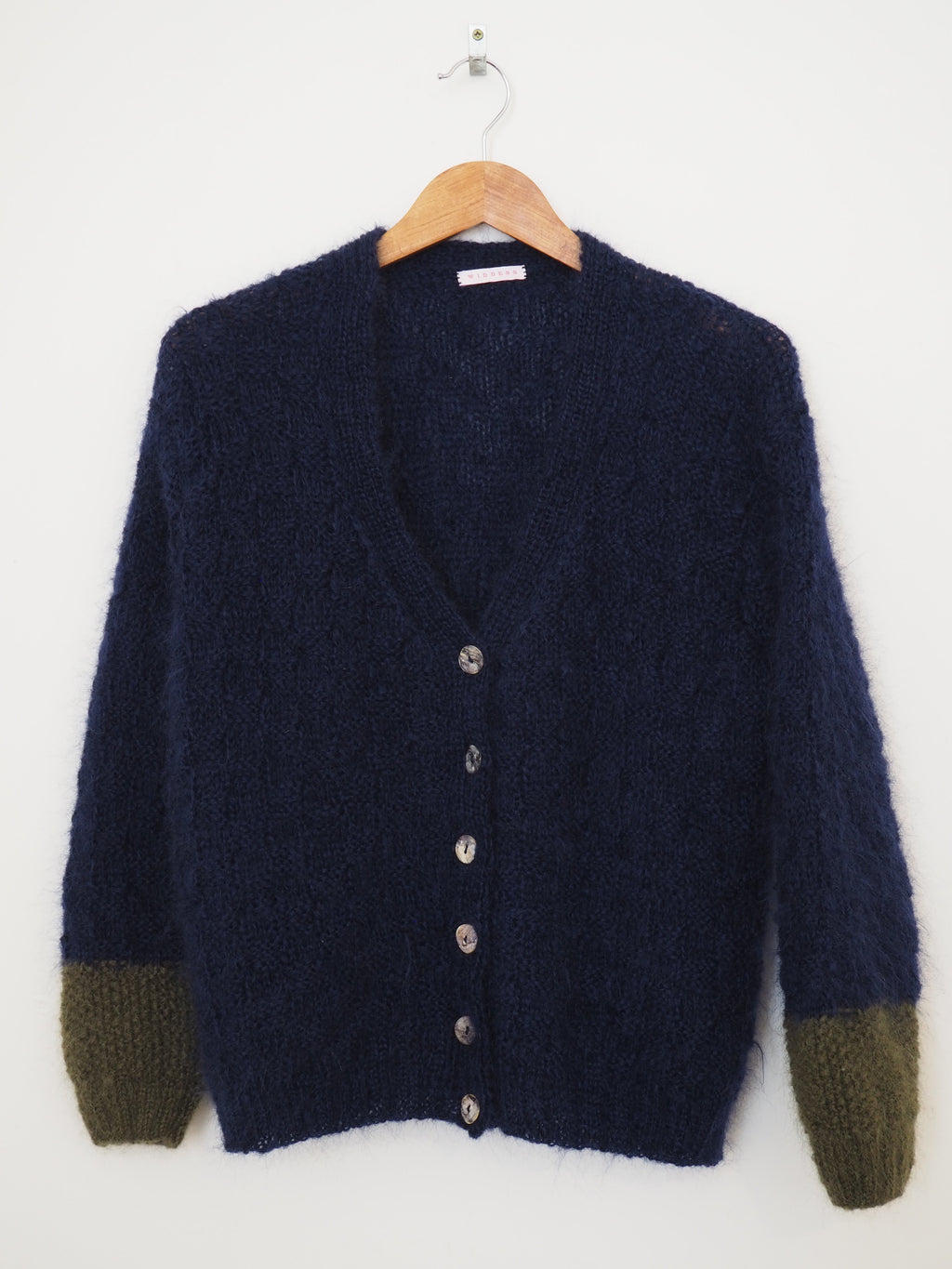 Hand knit cardi - Indigo Bloom
