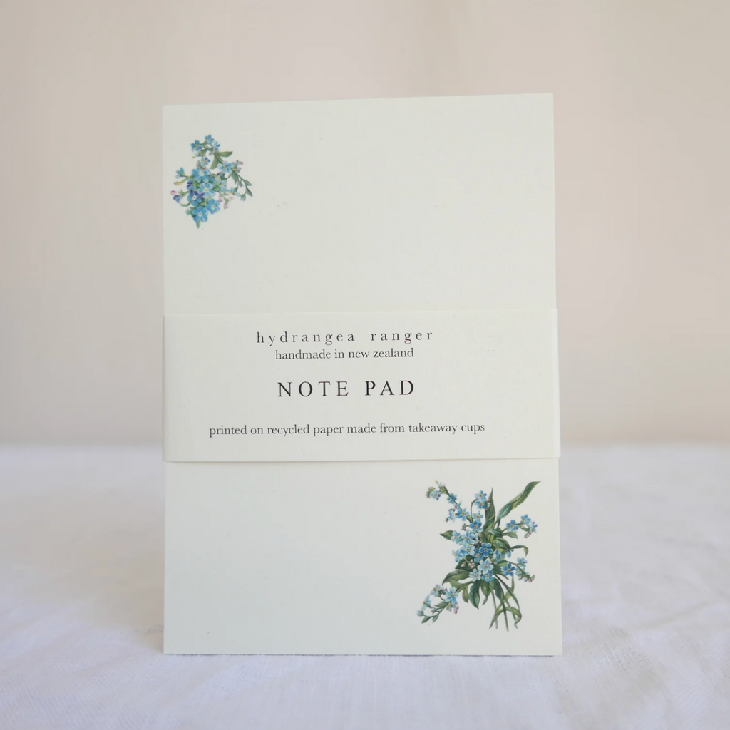 Hydrangea Ranger Floral notepads - Forget me not