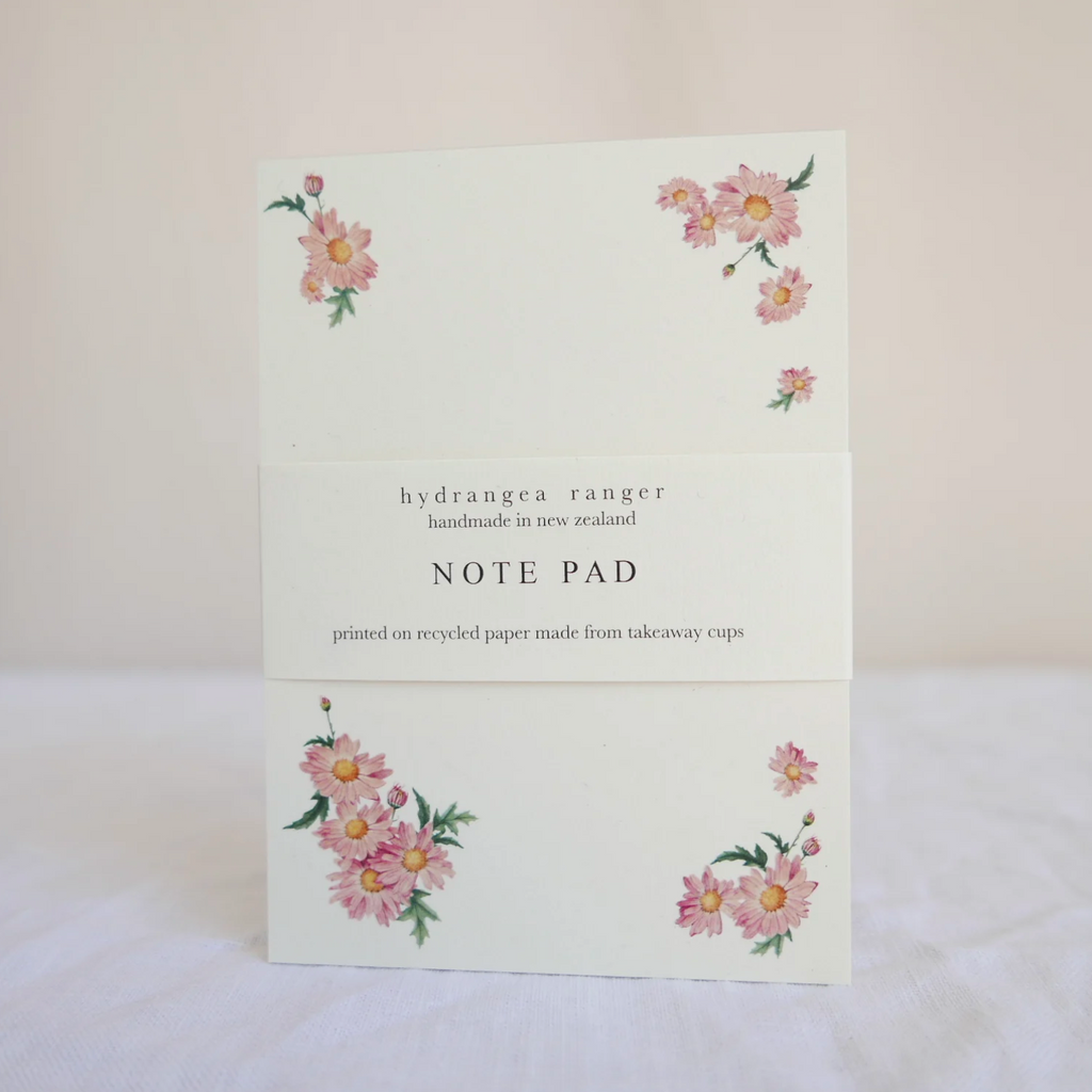 Hydrangea Ranger Floral notepads - Pink Dasies