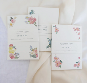 Hydrangea Ranger Floral notepads - Pink Dasies