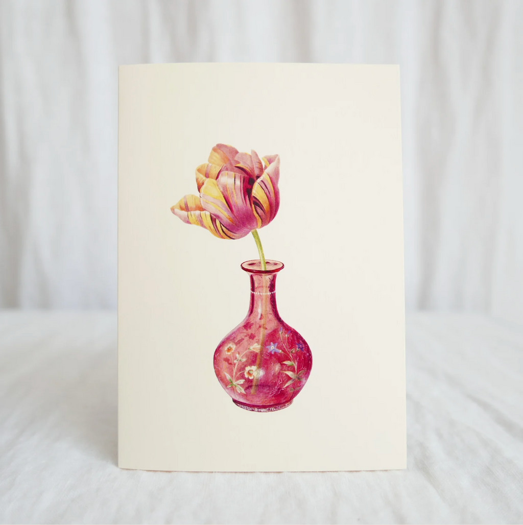 Hydrangea Ranger Card - Tulip in glass vase