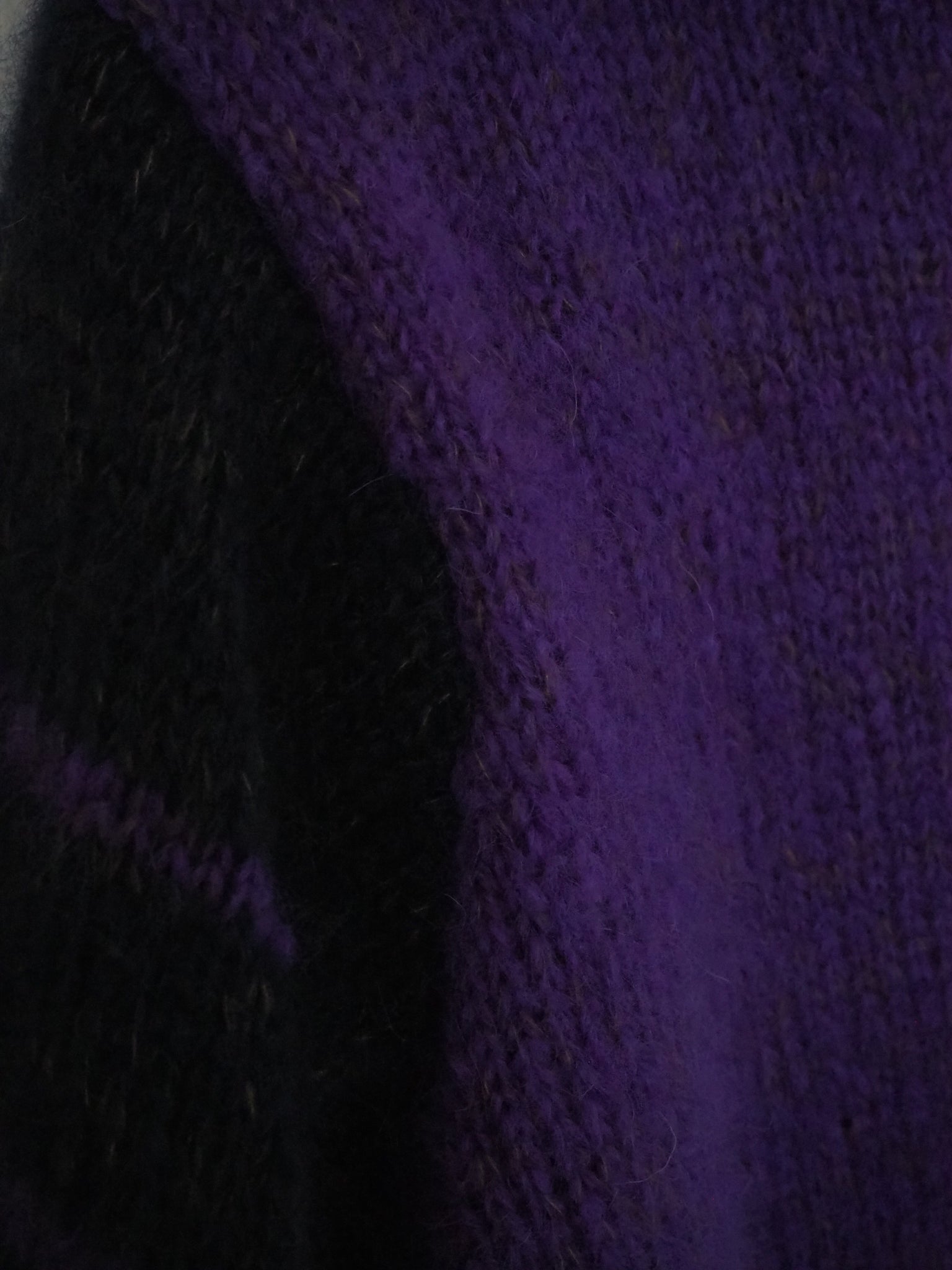 Hand knit jumper - purple + indigo