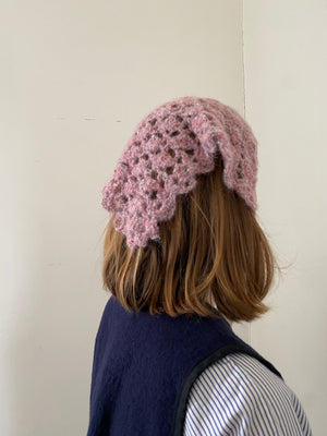 Hand crochet scarf - dusky pink