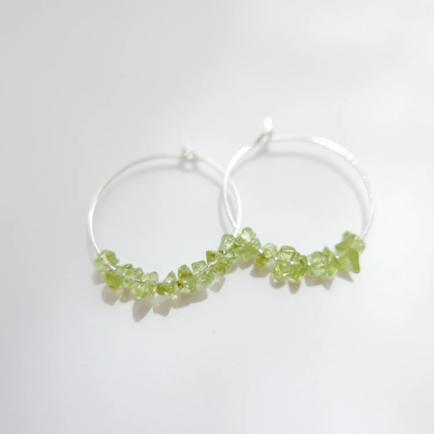 Goodheart Gemstone hoops - Peridot + gold