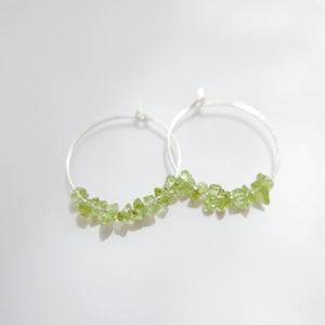 Goodheart Gemstone hoops - Peridot + gold