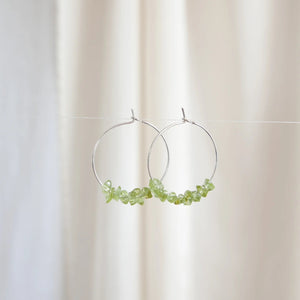 Goodheart Gemstone hoops - Peridot + gold